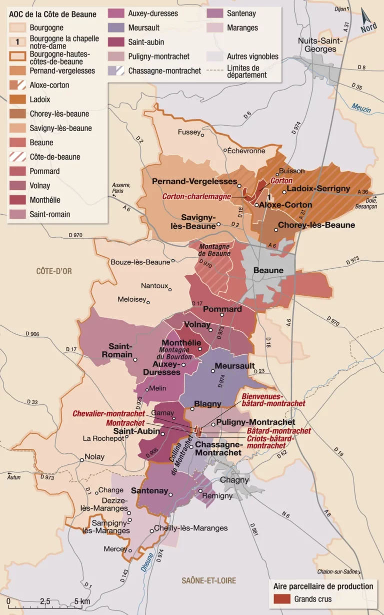 La Côte de Nuits Appellations des vins de la côte de Beaume
