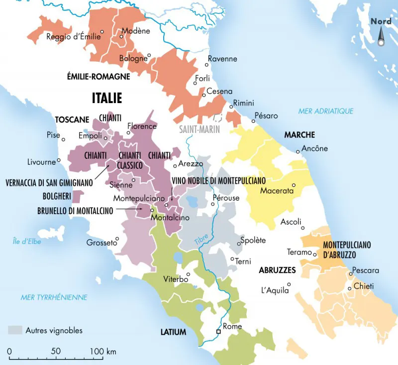 Les vins de l'Italie centrale