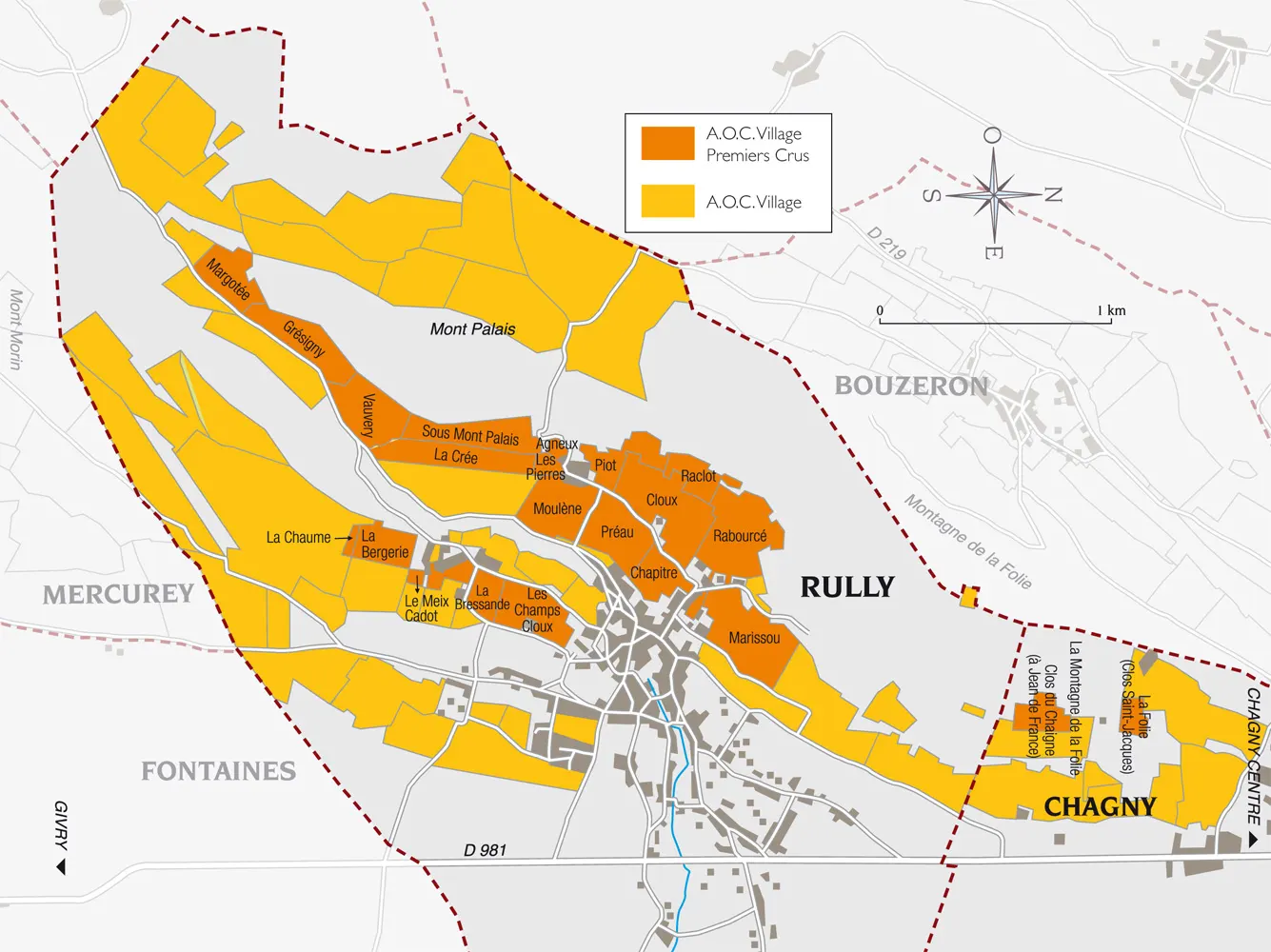 La Côte de Nuits Appellation des vins de Rully